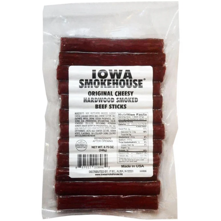 Iowa Smokehouse Beef Sticks w/ Cheese - 8.5 oz.