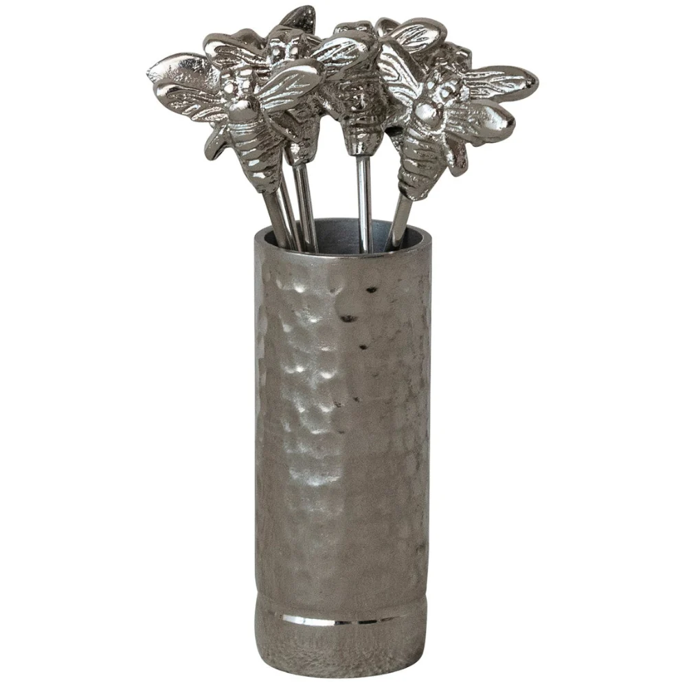 Creative Co-op Stainless Steel Appetizer Picks w/ Aluminum Holder - 7 pc.