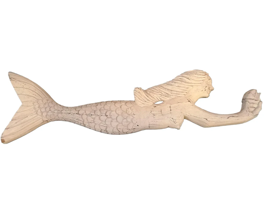 Gallerie II Distressed Wood Mermaid Wall Hang - 28"