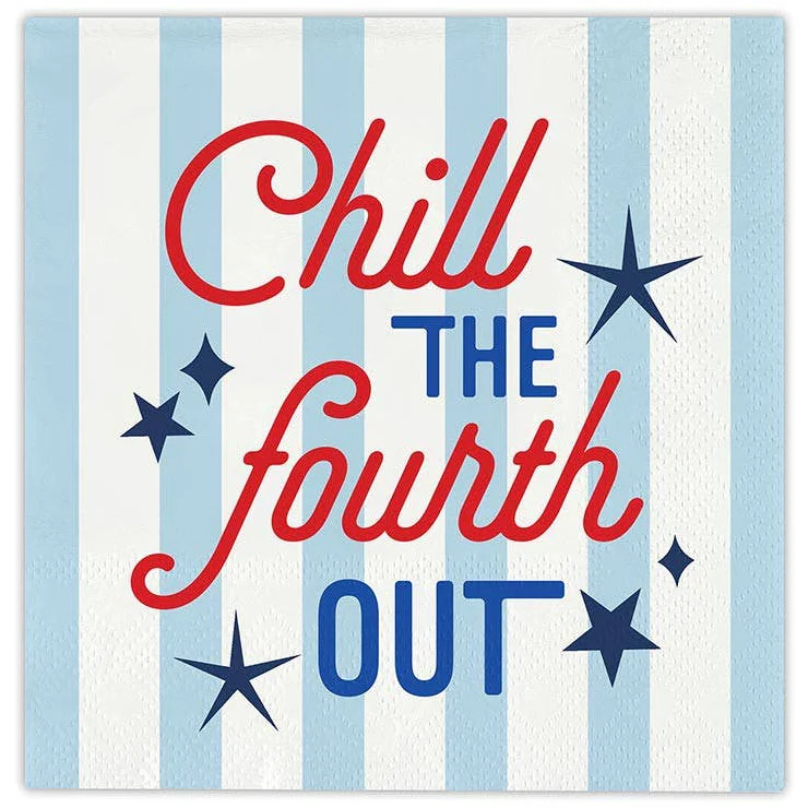 Slant Patriotic Paper Beverage Napkins - 20 pc.