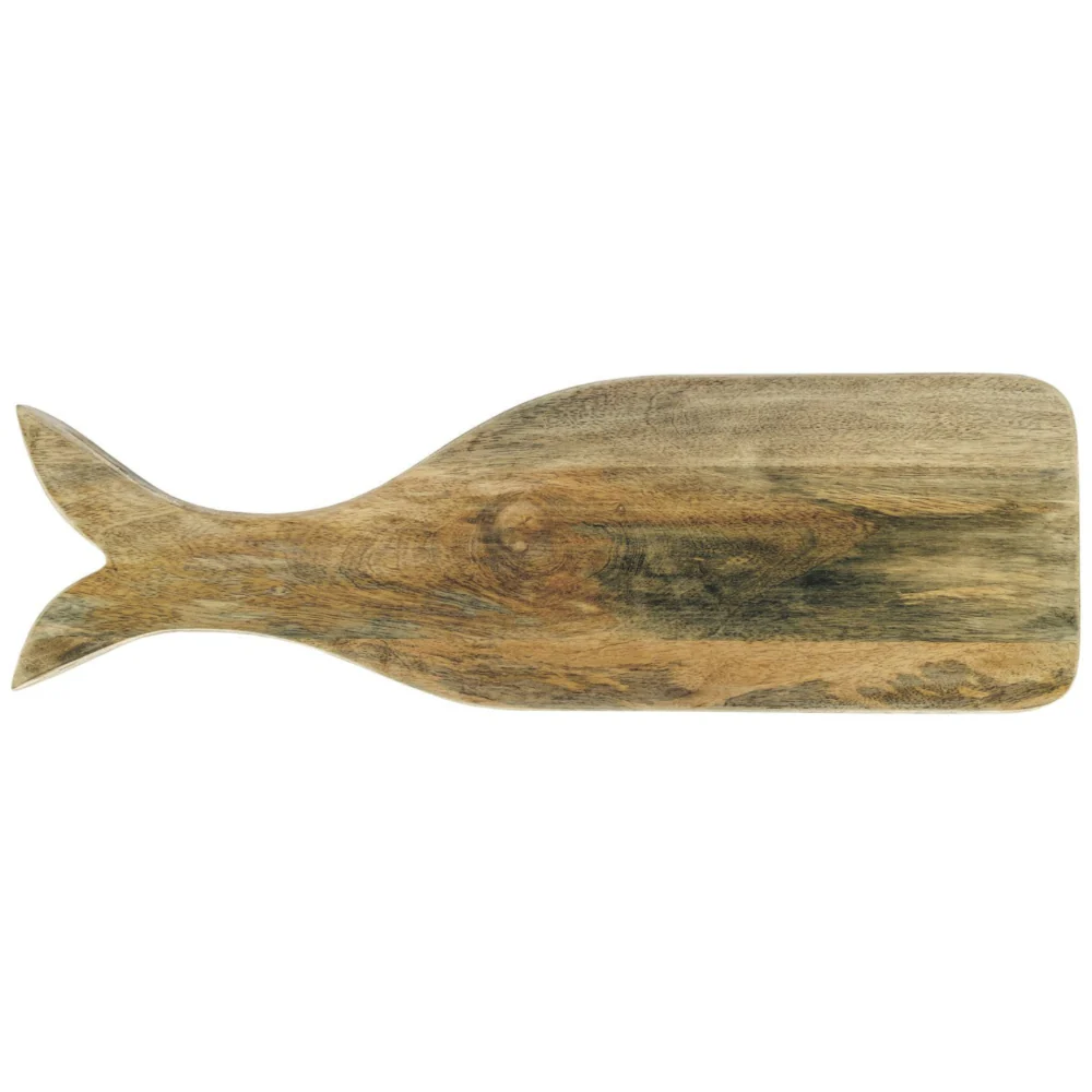 Whale-Shaped Mango Wood Cheese Cutting & Serving Board - 6.25" x 20.25"