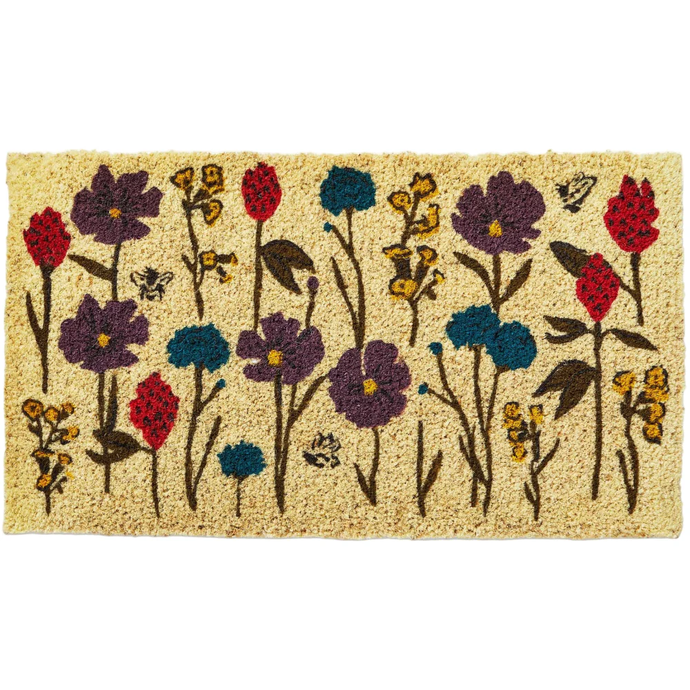 Bumblebees & Wildflowers Coir Mat - 17" x 30"