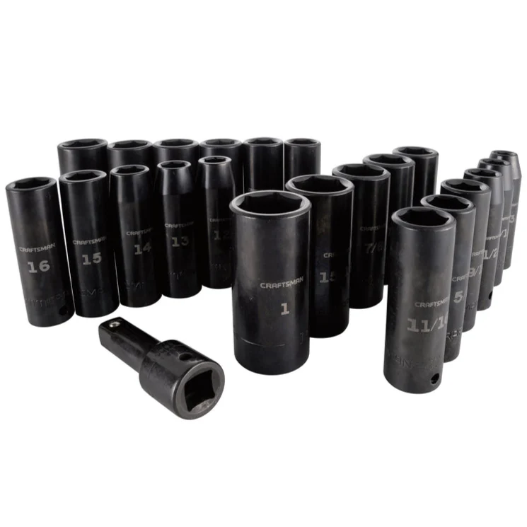 Craftsman 1/2" Drive Metric & SAE Deep Impact Socket Set w/ Case - 23 pc.