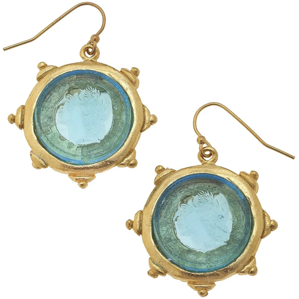 Susan Shaw Venetian Glass Coin Earrings