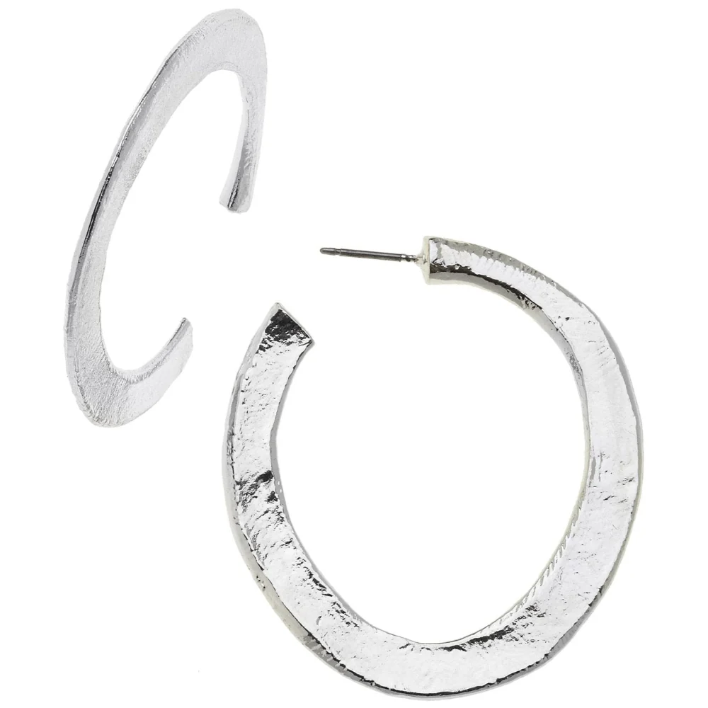 Susan Shaw Hammered Hoop Earrings - Image 2
