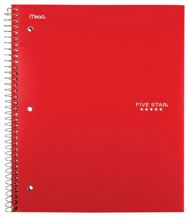 Five Star College Ruled Spiral Notebook