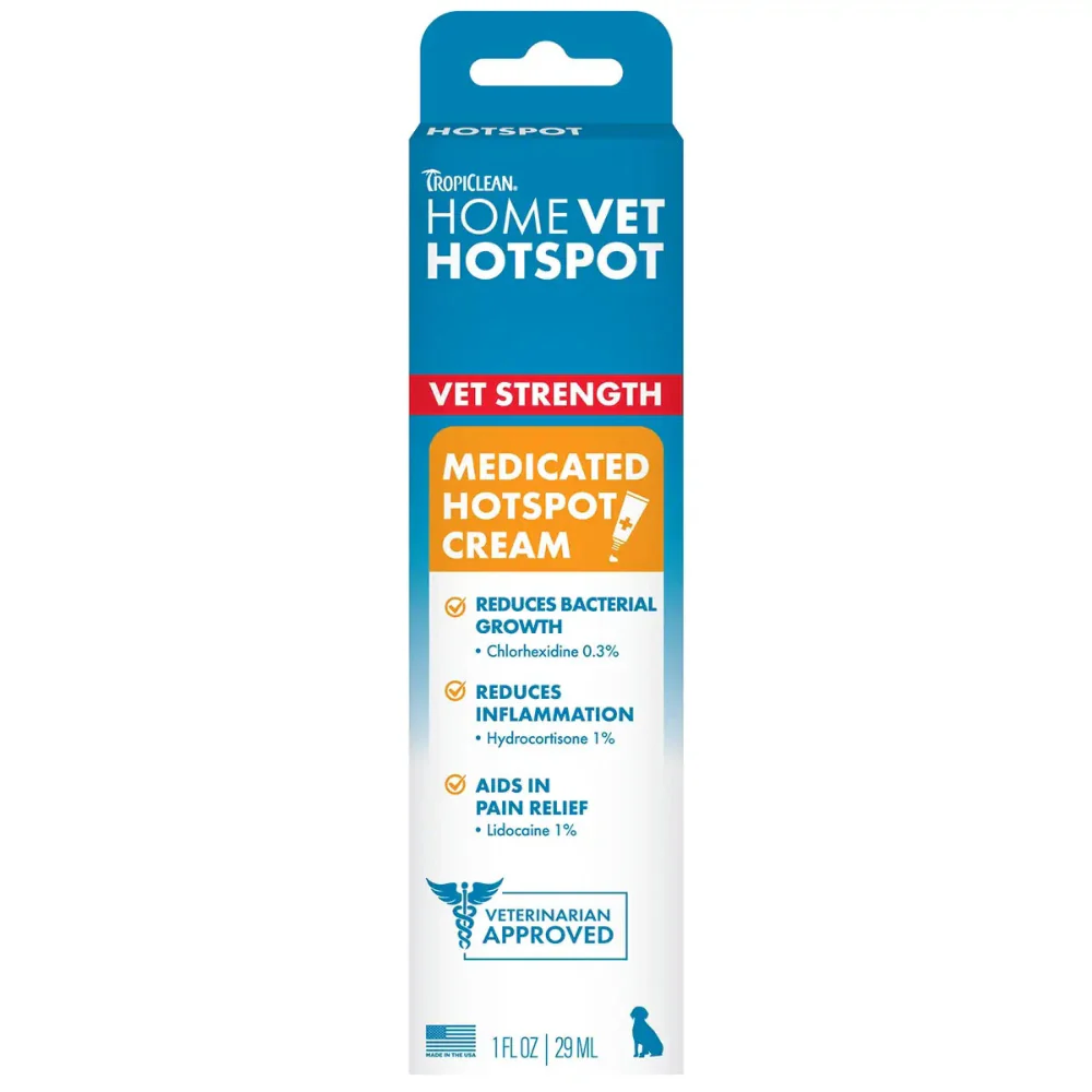 TropiClean HomeVet Medicated Hot Spot Cream - 1 oz.