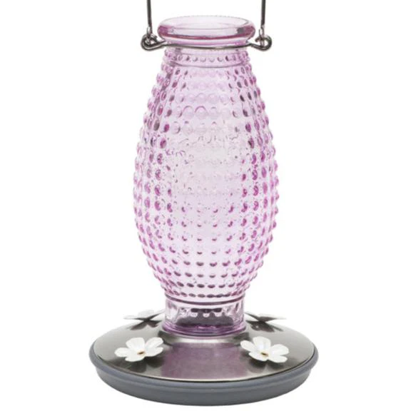 Perky-Pet Cranberry Antique Glass Bottle Hummingbird Feeder - 16 oz.