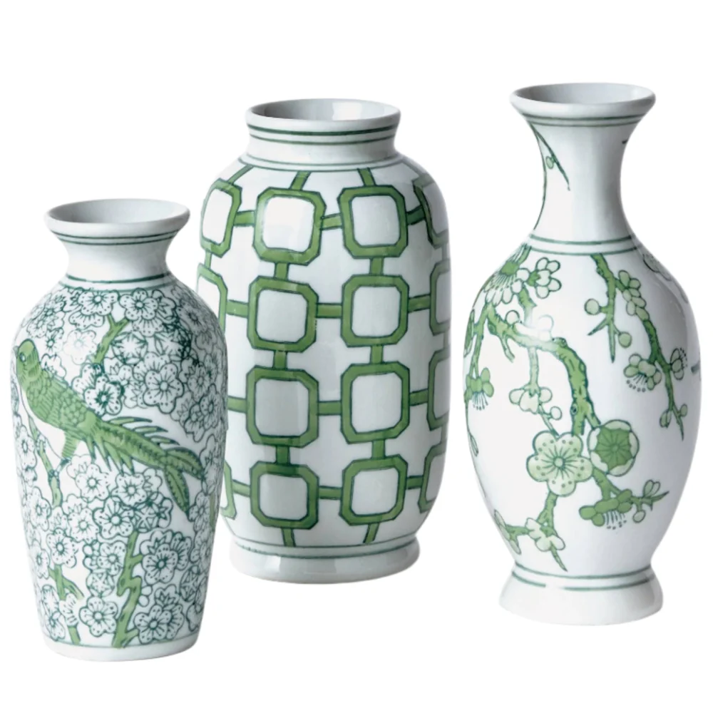 Napa Green & White Imperial Bud Vase