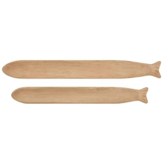 Paulownia Pine Wood Elongated Fish Trays