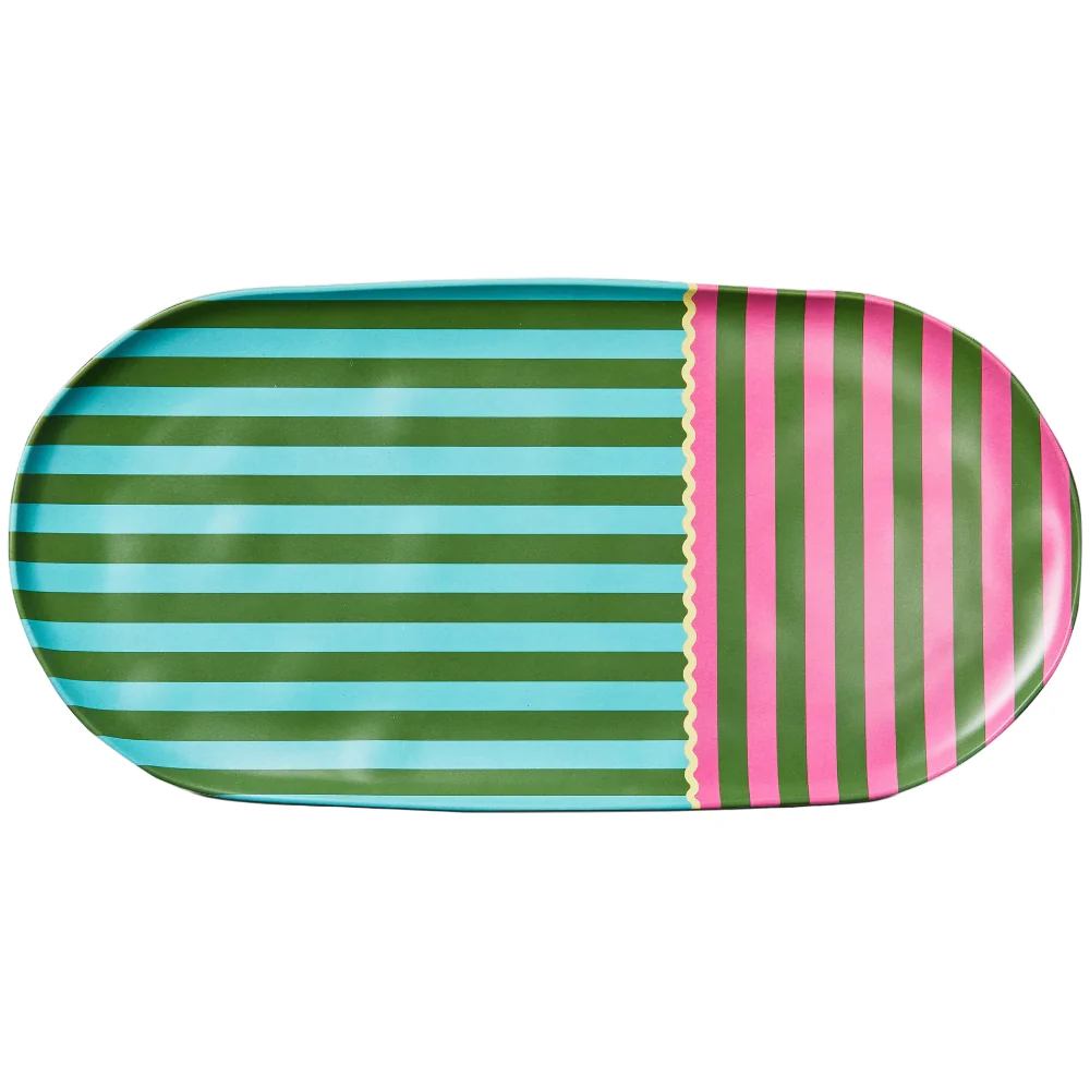TAG Cabana Stripe Melamine Serving Platter - 9.5" X 19"