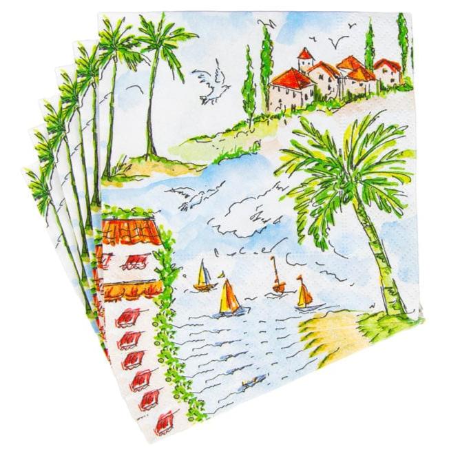Caspari Mallorca Paper Napkins