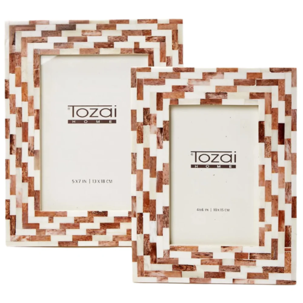 Jacobson Natural Bone & Resin Brick Mosaic Photo Frame