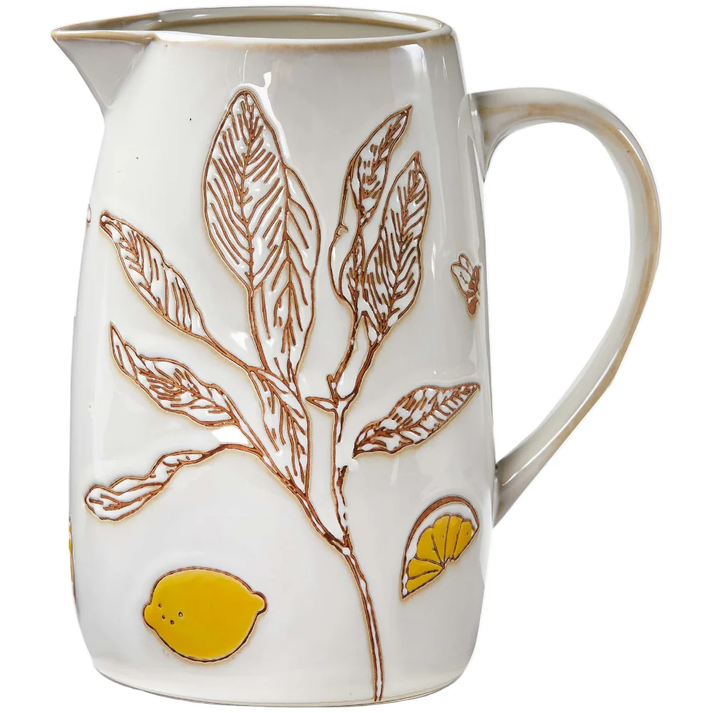TAG Accented Glazed Stoneware Lavender & Honey Pitcher - 7.5"