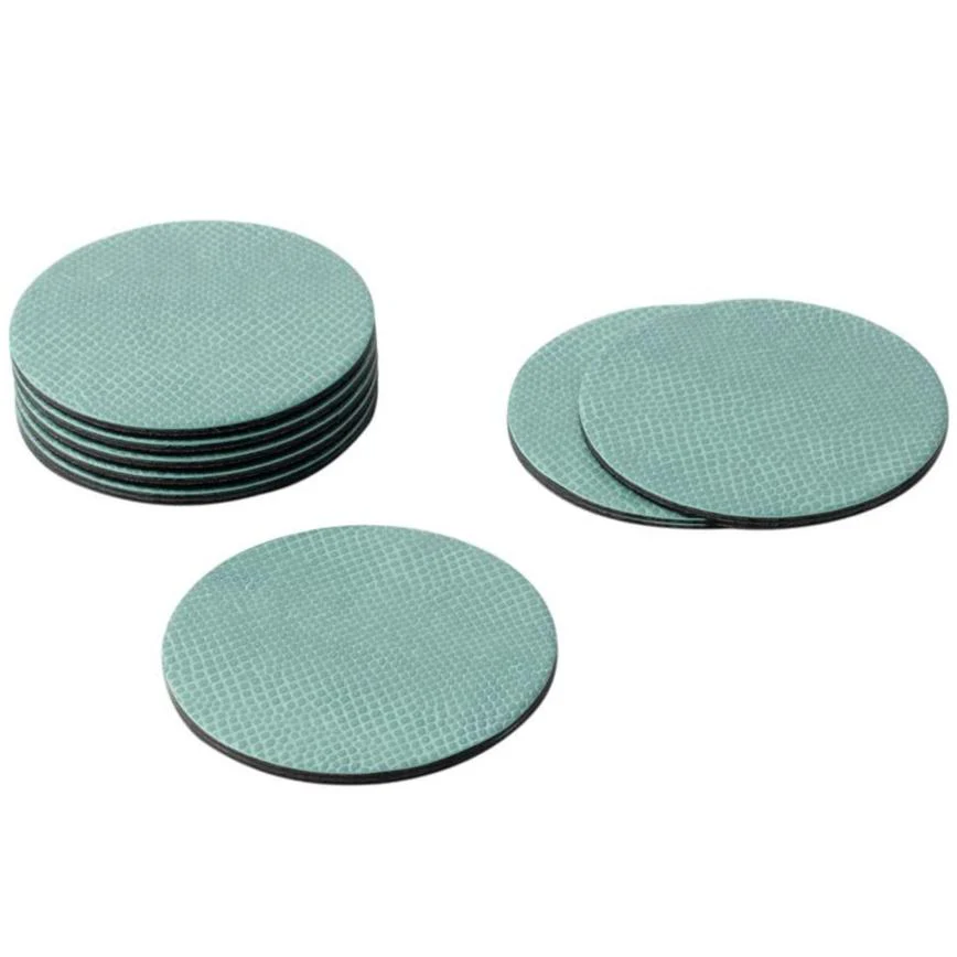 Caspari Snakeskin Felt-Backed Coasters (Mist) - 8 pc.