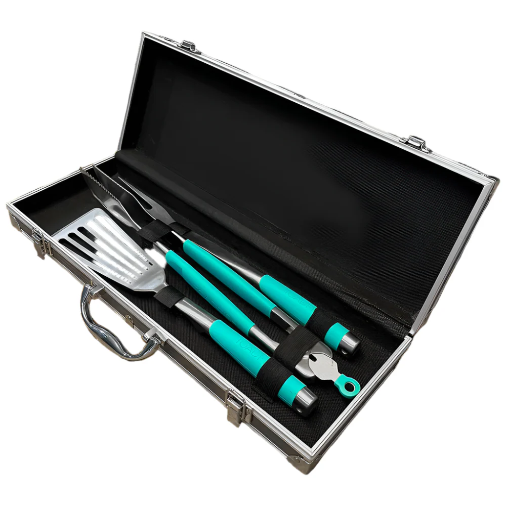 Toadfish Grilling Spatula, Tongs, & Fork Set w/ Case - 3 pc.