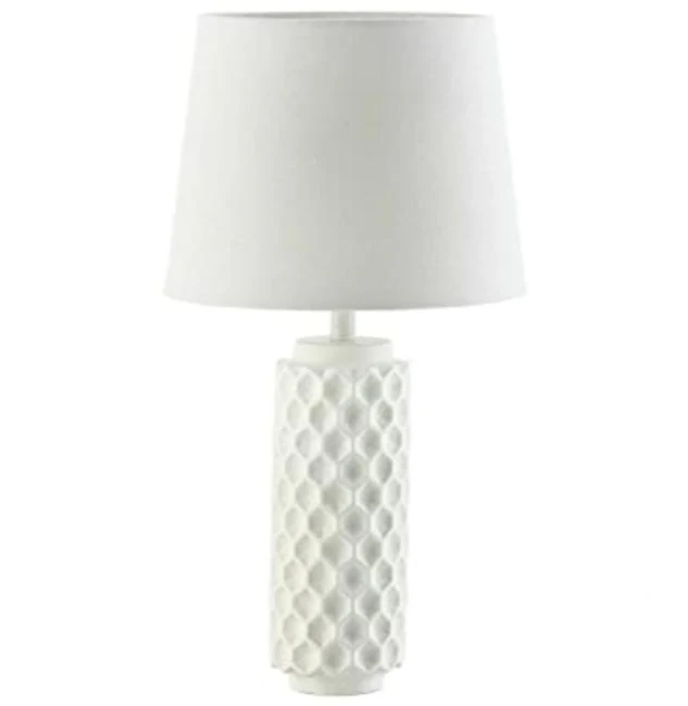 Sigma White Cylinder Honeycomb Table Lamp