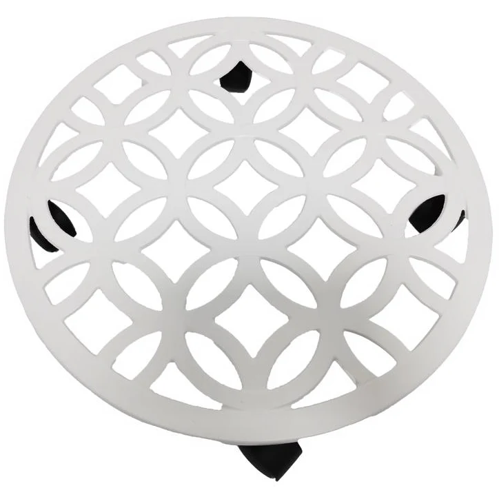 Living Accents White Cast Iron Wheeled Plant Caddy - 17"