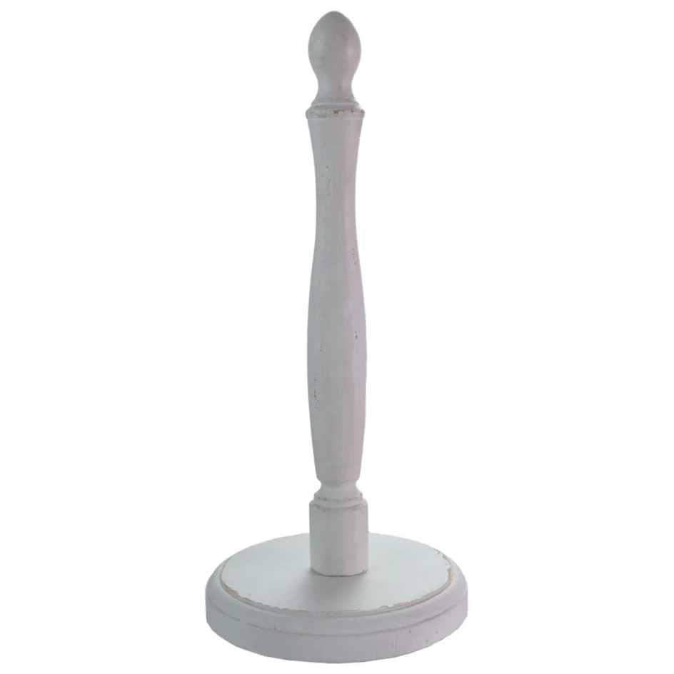Whitewashed Wooden Vertical Paper Towel Roll Holder